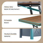 Table basse relevable 2 portes coulissantes style grange Table à manger avec rangement