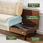Dyonery 50, canapé Loveseat, 2 places pour bureau et petits espaces, assise profonde de 61 cm, cadre en bois massif certifié FSC, assemblage sans outils