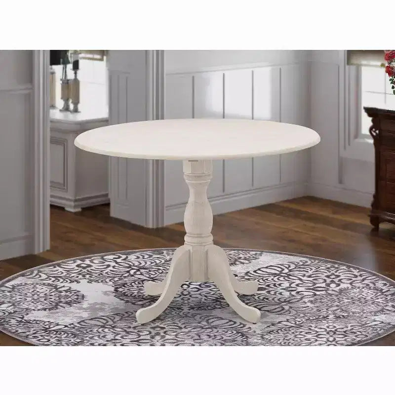 Table à manger en bois d'acacia offrant une texture boisée avec deux rallonges abattantes de 23 cm