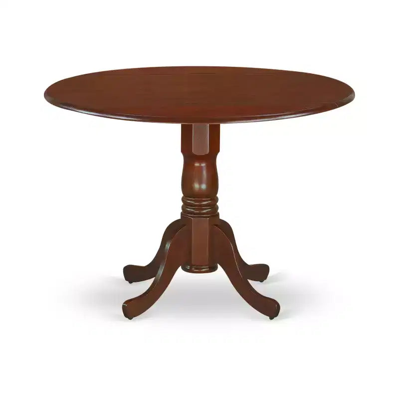 Table à manger en bois d'acacia offrant une texture boisée avec deux rallonges abattantes de 23 cm