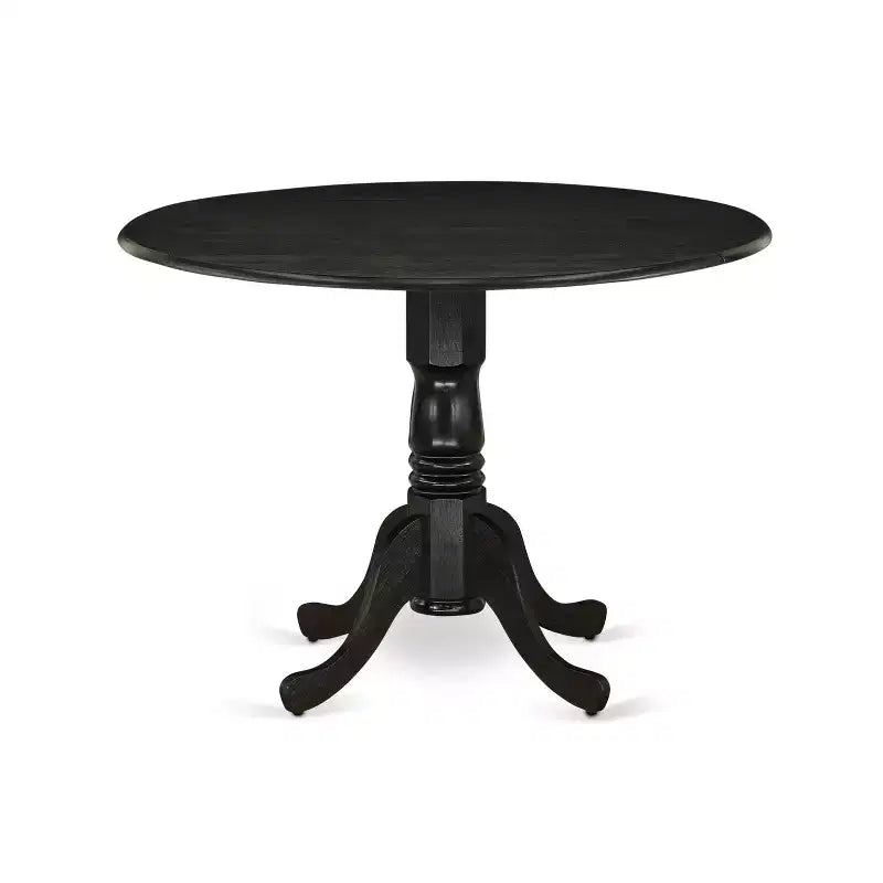 Table à manger en bois d'acacia offrant une texture boisée avec deux rallonges abattantes de 23 cm