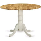 Table à manger en bois d'acacia offrant une texture boisée avec deux rallonges abattantes de 23 cm