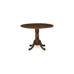 Table à manger en bois d'acacia offrant une texture boisée avec deux rallonges abattantes de 23 cm
