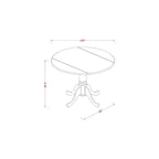 Table à manger en bois d'acacia offrant une texture boisée avec deux rallonges abattantes de 23 cm