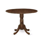 Table à manger en bois d'acacia offrant une texture boisée avec deux rallonges abattantes de 23 cm