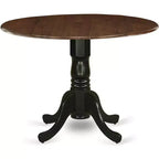Table à manger en bois d'acacia offrant une texture boisée avec deux rallonges abattantes de 23 cm