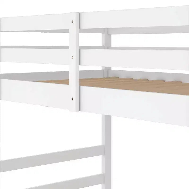 Lit superposé bas, Lit superposé en bois avec échelle, Lit superposé avec garde-corps complets