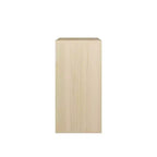 Bahut de rangement avec portes coulissantes, meuble de rangement d'appoint avec étagères ouvertes et fermées à 2 niveaux, naturel+blanc