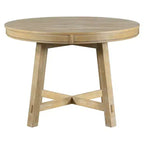 Table à manger ronde de 58 pouces de style ferme, table de cuisine avec pieds épais croisés et plateau lourd, table pliante pour salle à manger