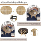Table à manger ronde de 58 pouces de style ferme, table de cuisine avec pieds épais croisés et plateau lourd, table pliante pour salle à manger
