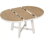 Table à manger ronde de 58 pouces de style ferme, table de cuisine avec pieds épais croisés et plateau lourd, table pliante pour salle à manger
