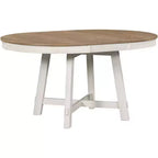 Table à manger ronde de 58 pouces de style ferme, table de cuisine avec pieds épais croisés et plateau lourd, table pliante pour salle à manger