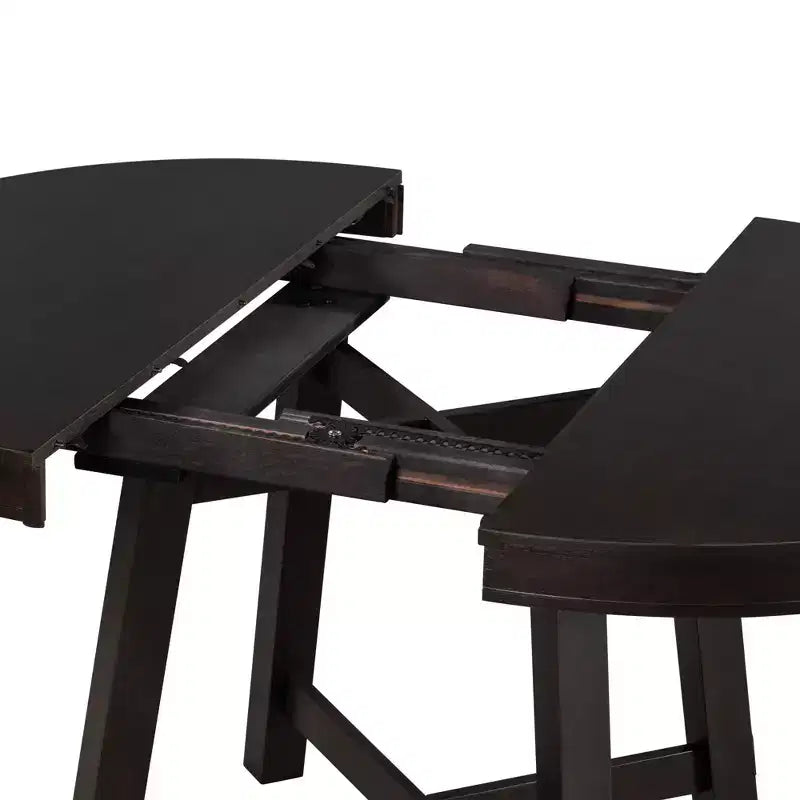 Table à manger ronde de 58 pouces de style ferme, table de cuisine avec pieds épais croisés et plateau lourd, table pliante pour salle à manger