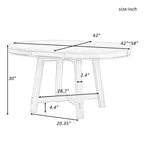 Table à manger ronde de 58 pouces de style ferme, table de cuisine avec pieds épais croisés et plateau lourd, table pliante pour salle à manger