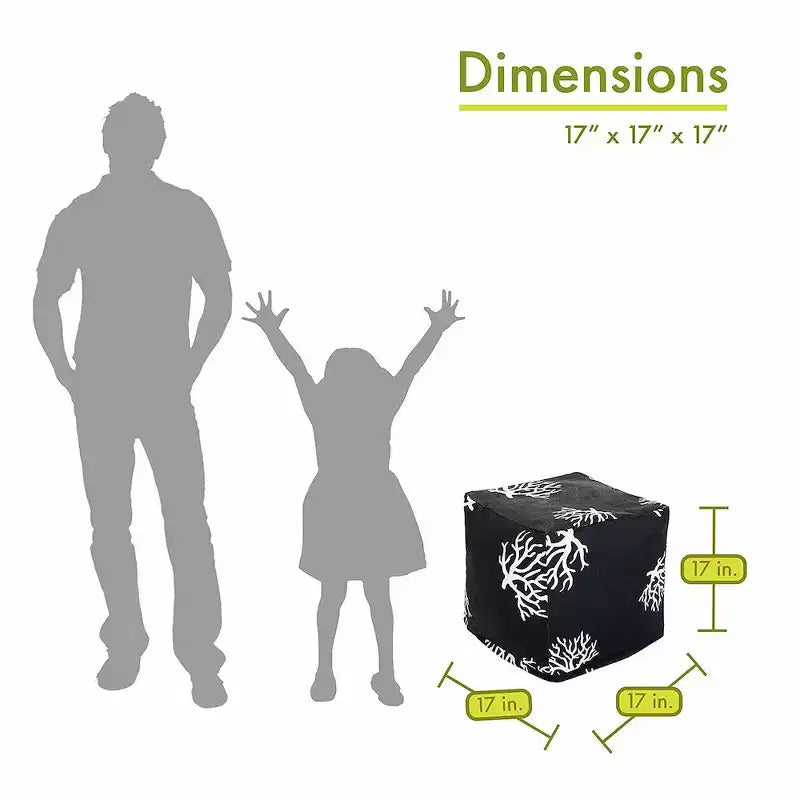 Pouf cube corail