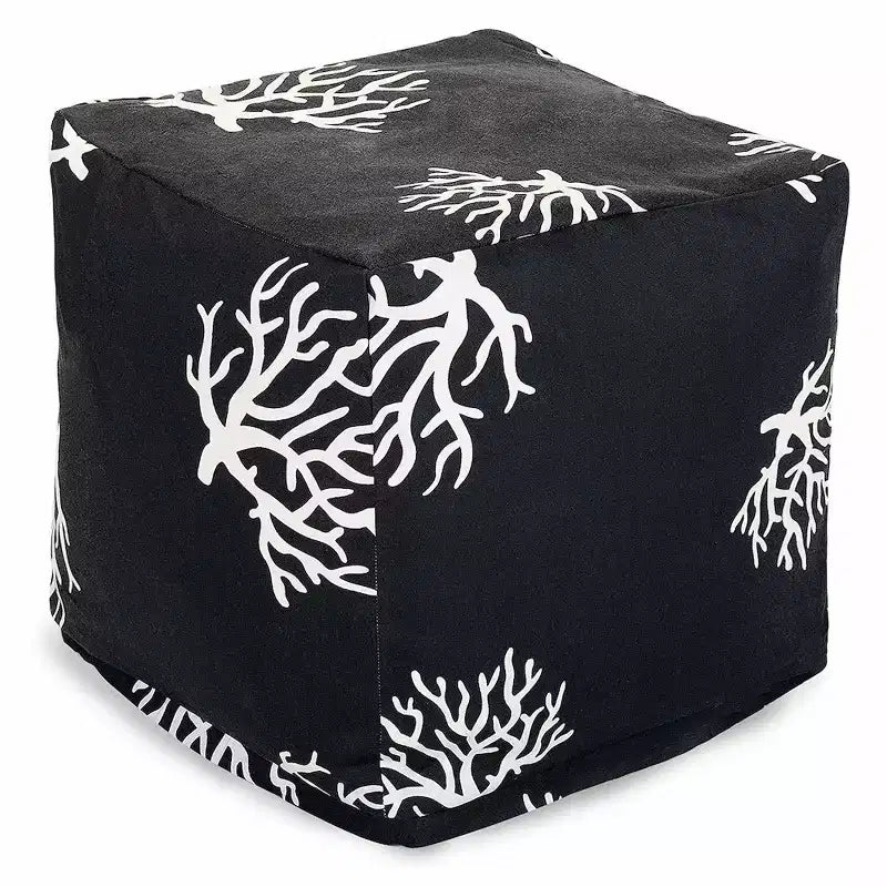 Pouf cube corail