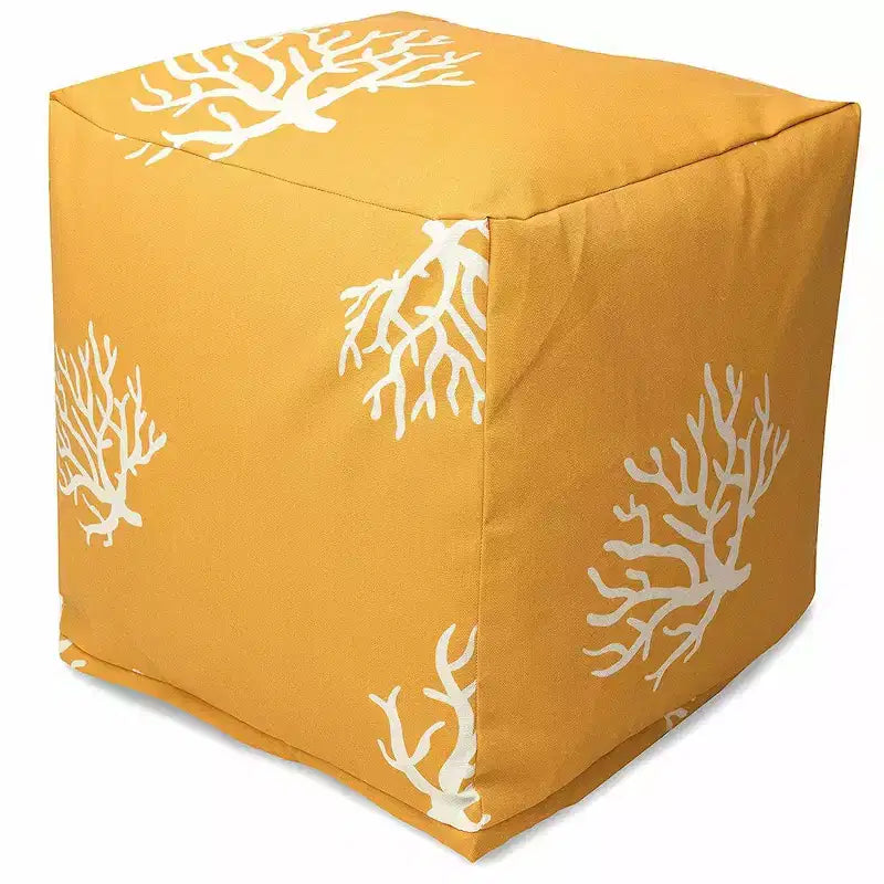 Majestic Home Goods,Cube Pouf Coral