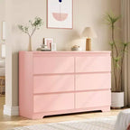 Commode Blanche Moderne à 6 Tiroirs, Commode Simple et Moderne, Commodes à 6 Tiroirs pour Rangement de Vêtements dans la Chambre, Commode Double en Bois