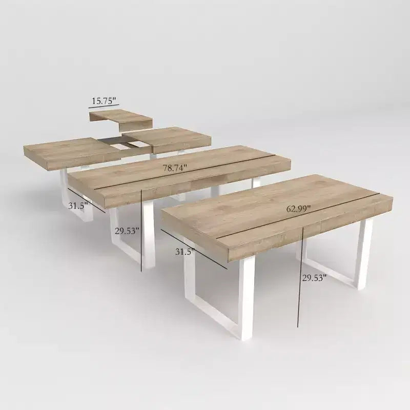 Table à manger extensible moderne de 78 pouces pour 8 personnes, table de cuisine avec grand plateau long, table pliable pour fête, conférence