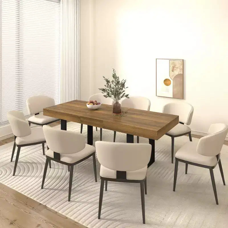 Table à manger extensible moderne de 78 pouces pour 8 personnes, table de cuisine avec grand plateau long, table pliable pour fête, conférence
