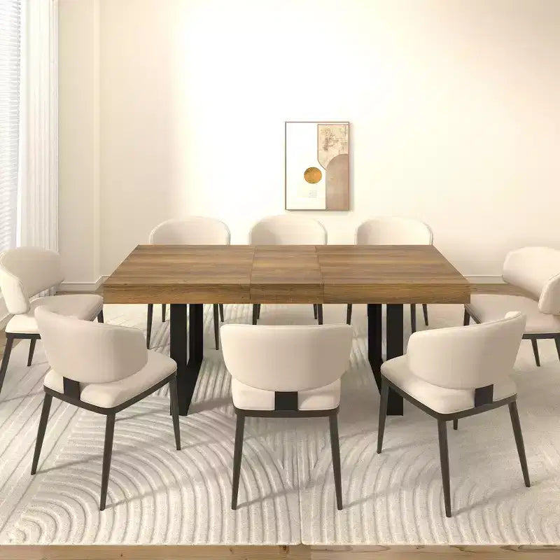 Table à manger extensible moderne de 78 pouces pour 8 personnes, table de cuisine avec grand plateau long, table pliable pour fête, conférence