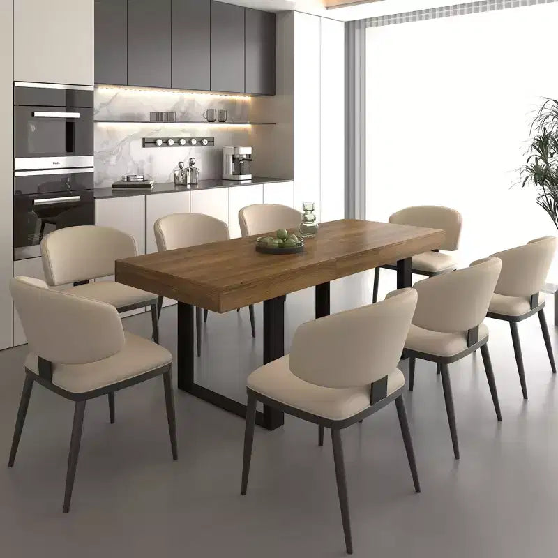 Table à manger extensible moderne de 78 pouces pour 8 personnes, table de cuisine avec grand plateau long, table pliable pour fête, conférence