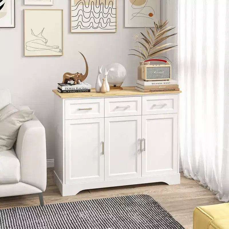 Bahut de cuisine moderne avec rangement, îlot de cuisine, meuble de salle à manger, meuble de salon