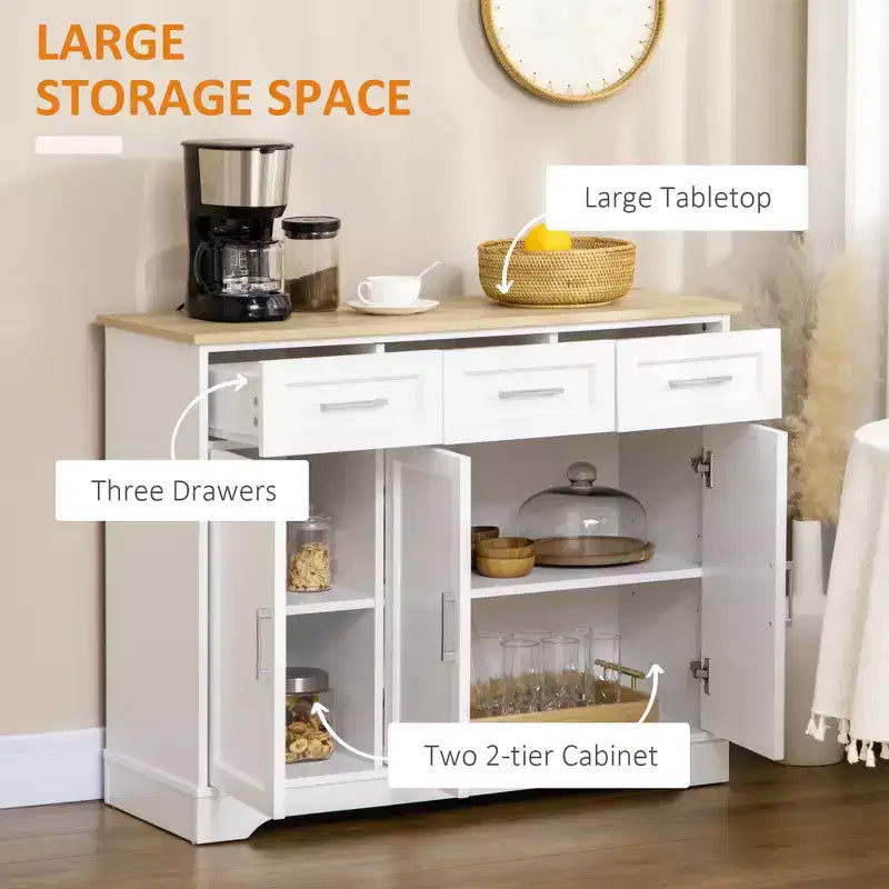 Bahut de cuisine moderne avec rangement, îlot de cuisine, meuble de salle à manger, meuble de salon
