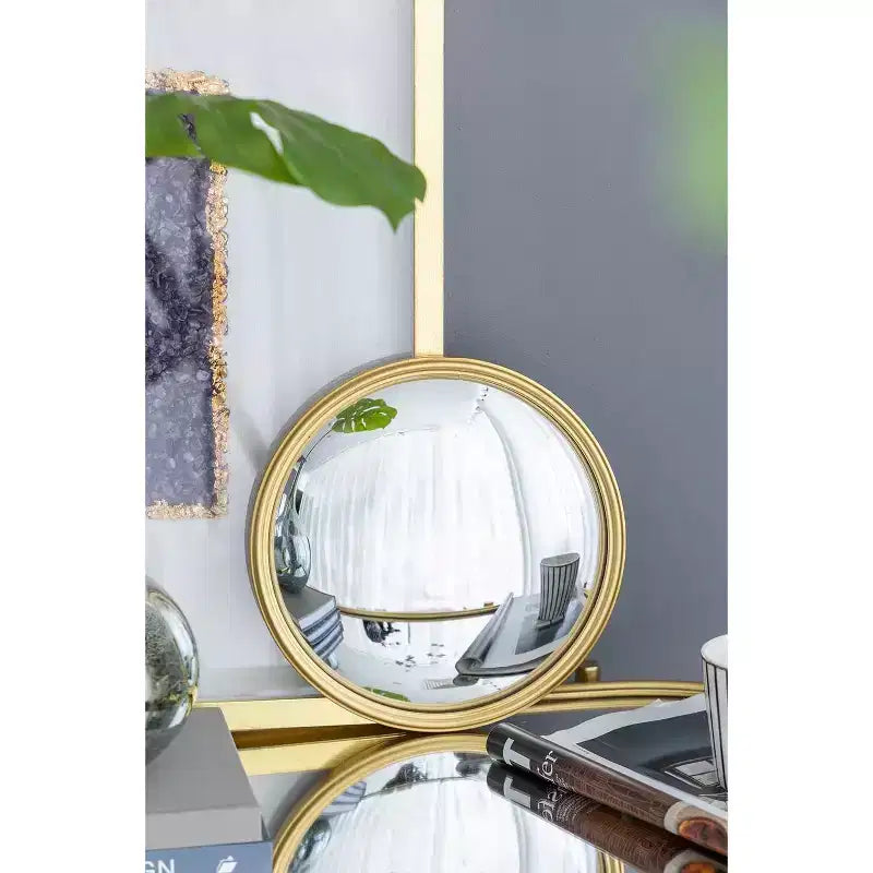 MAYEERTY D11 Round Mirror, Circle Mirror with Iron Frame for Living Room Bedroom Vanity Entryway Hallway, Gold
