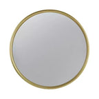 Miroir Rond D11, Miroir Circulaire avec Cadre en Fer pour Salon, Chambre, Coiffeuse, Entrée, Couloir, Doré
