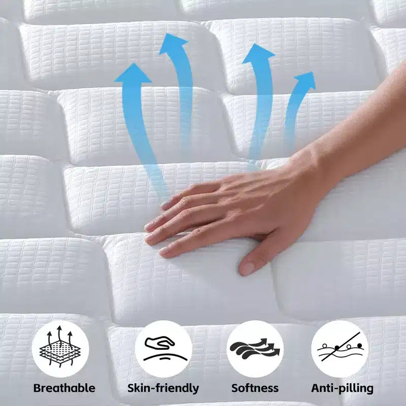 Matelas Mi-Ferme en Mousse à Mémoire de Forme, Matelas Hybride à Ressorts Ensachés, Matelas en Boîte pour Maison, Hôtel, Appartement