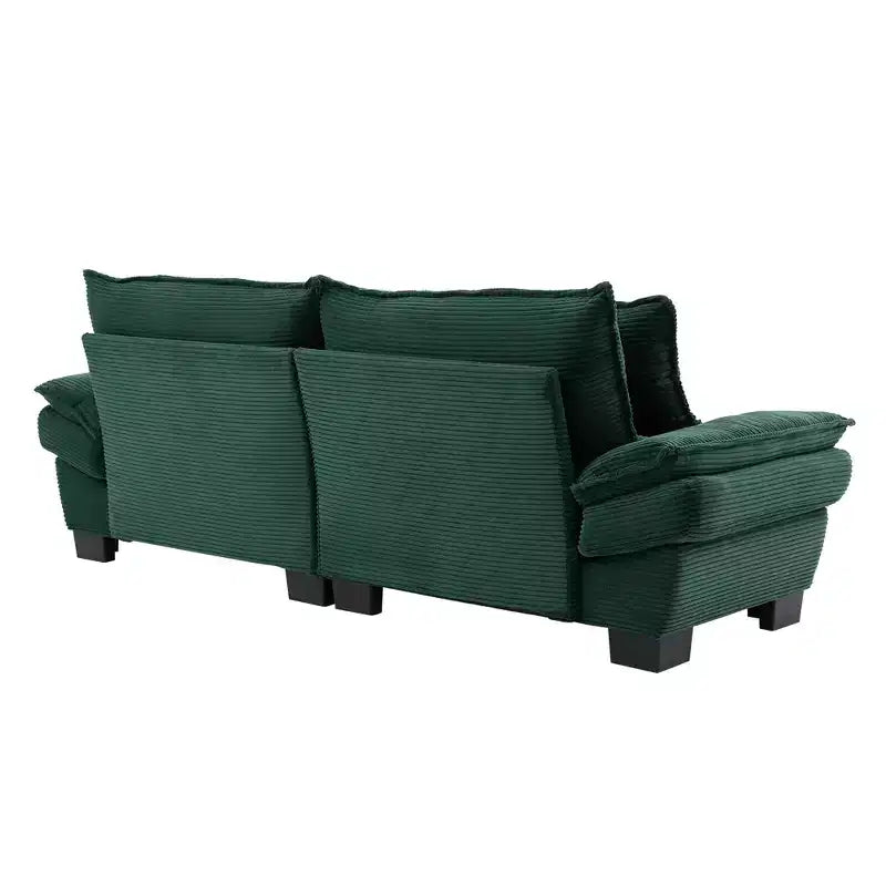 Canapé convertible en velours côtelé avec oreillers rembourrés pour chambre à coucher, salon, bureau - Vert