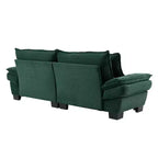Canapé convertible en velours côtelé avec oreillers rembourrés pour chambre à coucher, salon, bureau - Vert