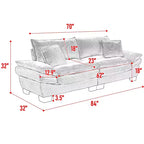 Canapé convertible en velours côtelé avec oreillers rembourrés pour chambre à coucher, salon, bureau - Vert