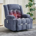 Oversized Manual Recliner Chair, Widen Overstuffed Single Sofa, 3 Positions, 2 Side Pockets and 2 Cup Holders, for Living Room