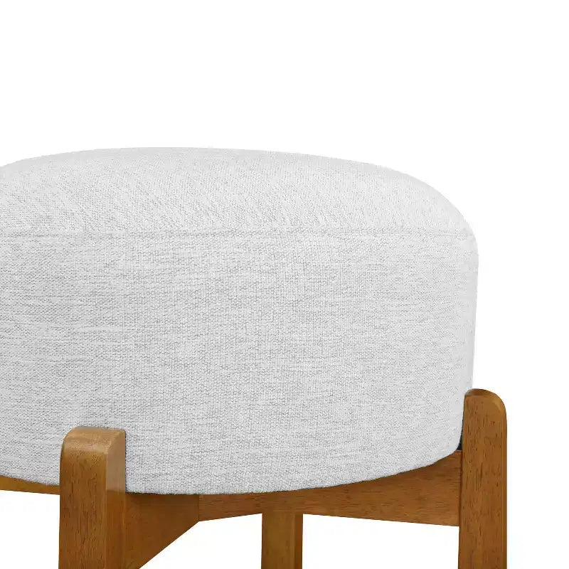 Tabourets de bar rembourrés ronds en bois d'hévéa Ashton (Lot de 2)