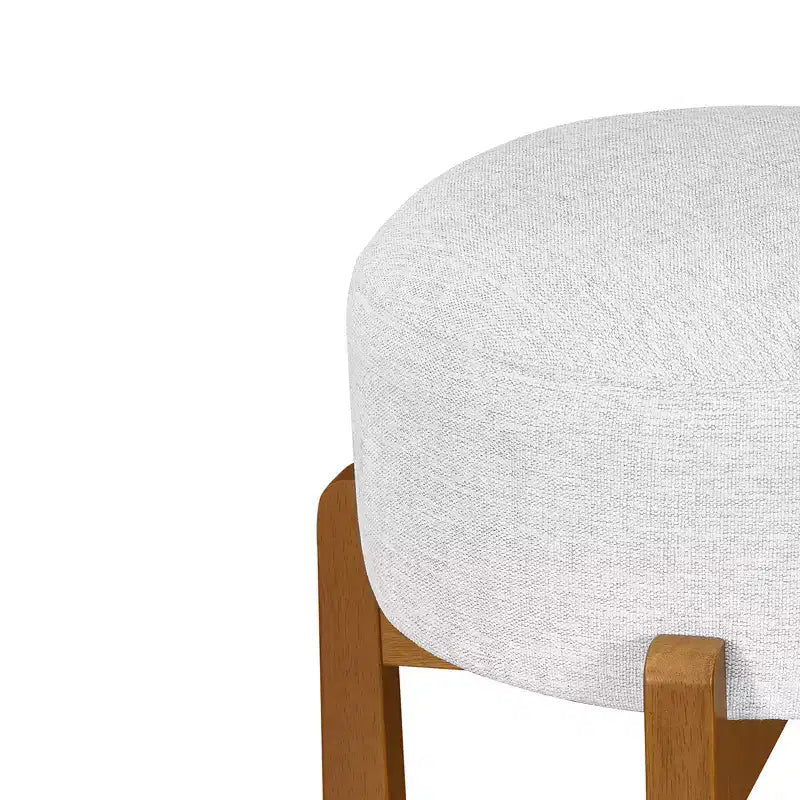 Tabourets de bar rembourrés ronds en bois d'hévéa Ashton (Lot de 2)