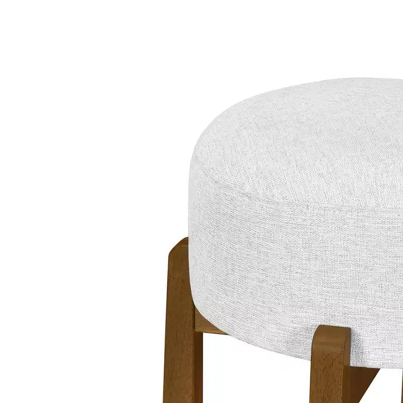 Tabourets de bar rembourrés ronds en bois d'hévéa Ashton (Lot de 2)
