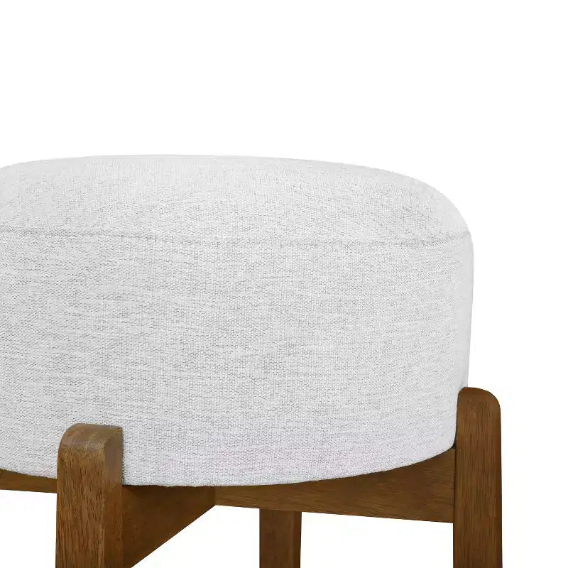 Tabourets de bar rembourrés ronds en bois d'hévéa Ashton (Lot de 2)