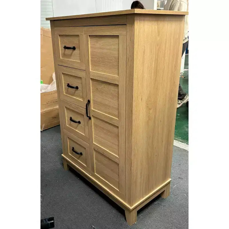 4-Drawer Storage Cabinet with Enclosed DoorIt fits many places, such as bedrooms and living rooms