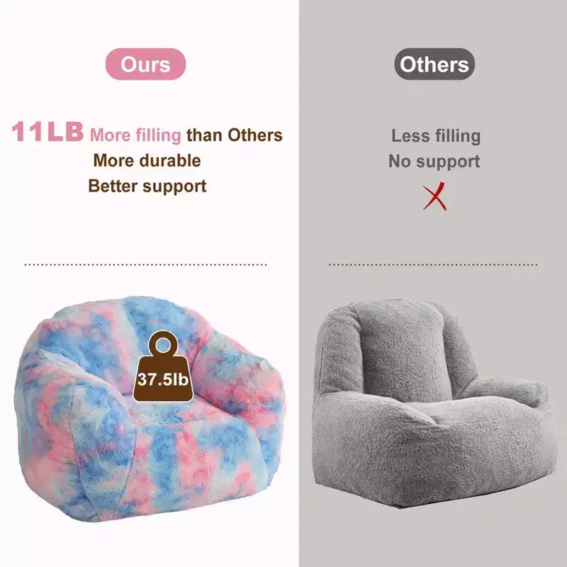 Fauteuil poire de luxe en fausse fourrure moelleuse avec accoudoirs et dossier, chaise longue ergonomique en mousse à mémoire de forme pour salon, chambre, bureau