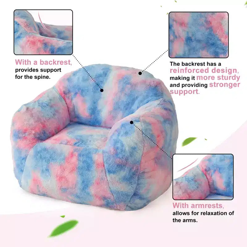 Fauteuil poire de luxe en fausse fourrure moelleuse avec accoudoirs et dossier, chaise longue ergonomique en mousse à mémoire de forme pour salon, chambre, bureau