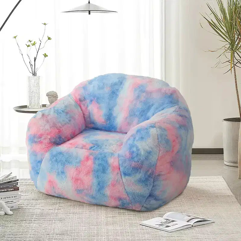 Fauteuil poire de luxe en fausse fourrure moelleuse avec accoudoirs et dossier, chaise longue ergonomique en mousse à mémoire de forme pour salon, chambre, bureau