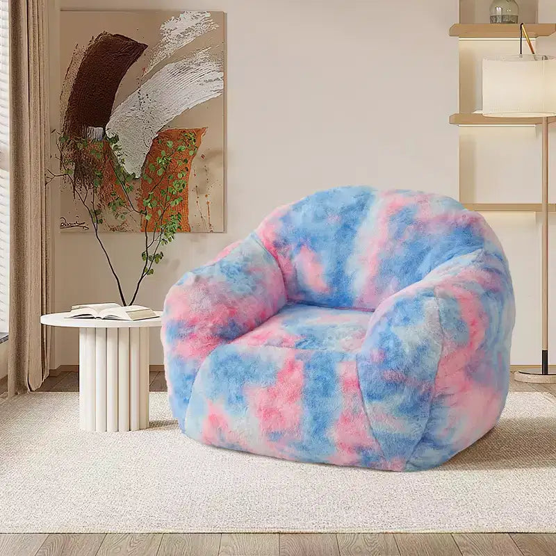 Fauteuil poire de luxe en fausse fourrure moelleuse avec accoudoirs et dossier, chaise longue ergonomique en mousse à mémoire de forme pour salon, chambre, bureau