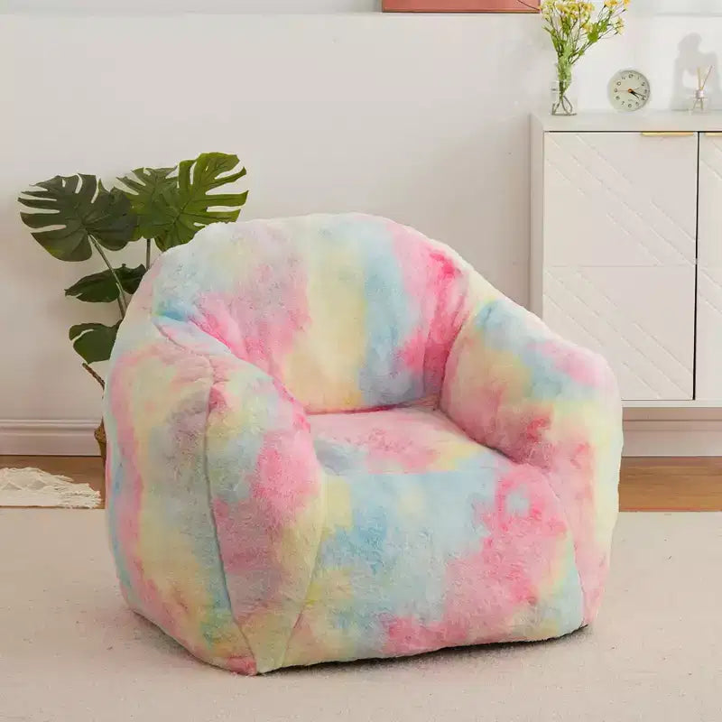 Fauteuil poire de luxe en fausse fourrure moelleuse avec accoudoirs et dossier, chaise longue ergonomique en mousse à mémoire de forme pour salon, chambre, bureau