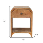 Table de Chevet 1 Tiroir en Bois Massif de Chêne, Bord Festonné (16" de large)