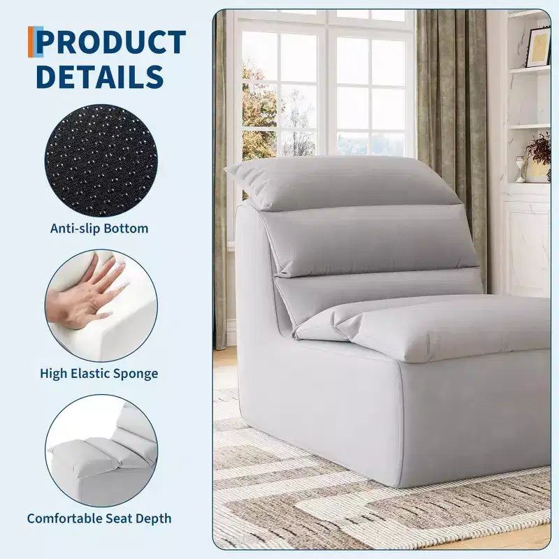 Pouf Géant, Canapé de Sol Paresseux en Mousse Haute Résilience, Base Antidérapante, Pouf pour Adultes, Fauteuil de Cheminée pour Lecture, Jeux, Salon