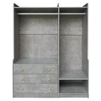 Armoire ouverte en aggloméré pour chambre, style bois, meuble de rangement multi-zones