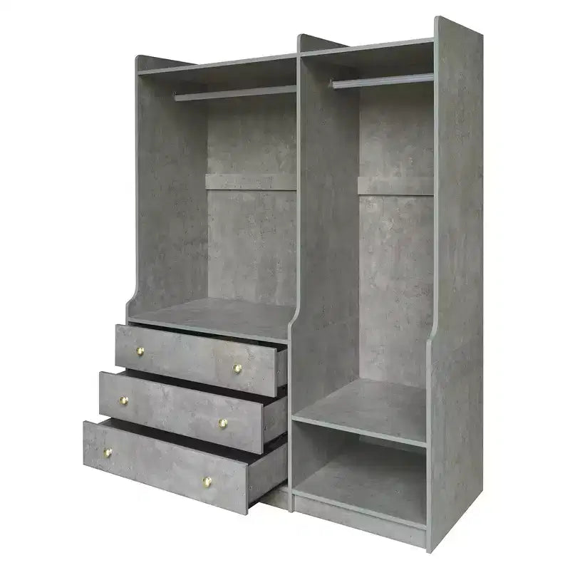Armoire ouverte en aggloméré pour chambre, style bois, meuble de rangement multi-zones