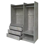 Armoire ouverte en aggloméré pour chambre, style bois, meuble de rangement multi-zones
